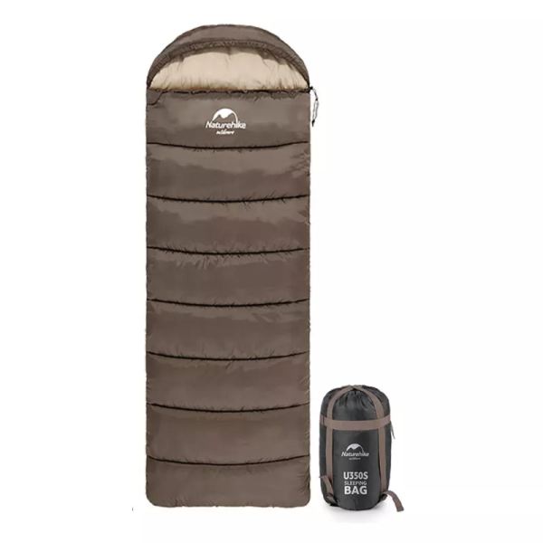 Спальный мешок Naturehike U250S NH20MSD07-GR250S-L (190+30)х75 см, коричневый