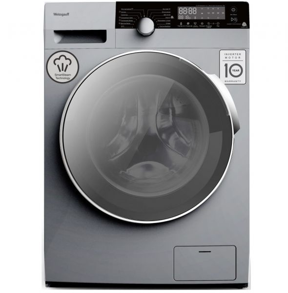 Стиральная машина Weissgauff WM 5649 DC Inverter Steam Silver фронтальная 9 кг серебристый